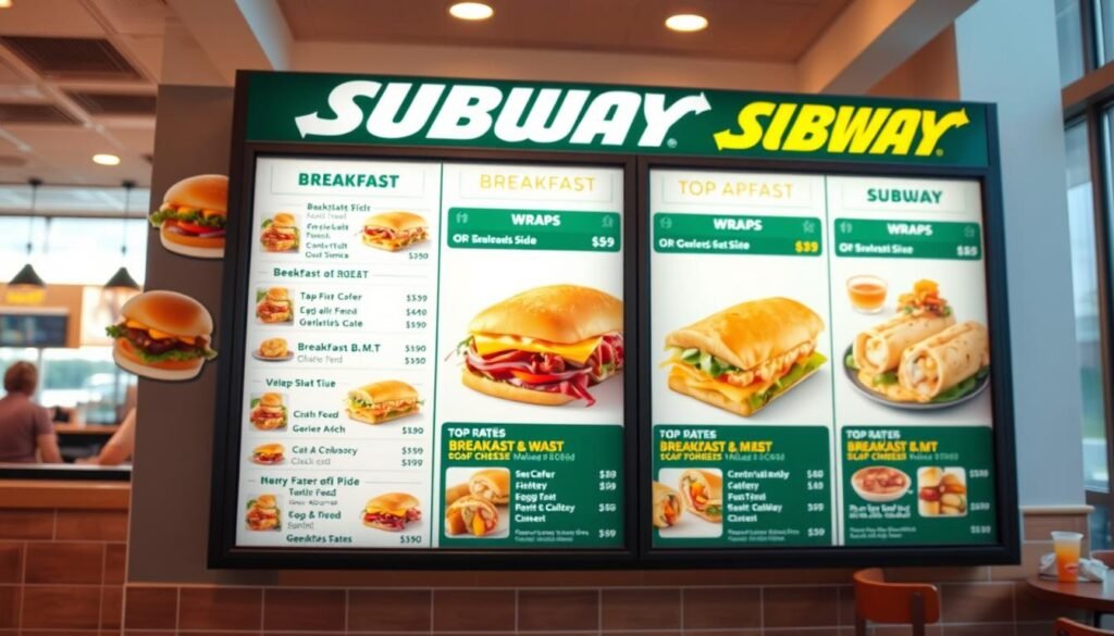 subway breakfast menu with prices